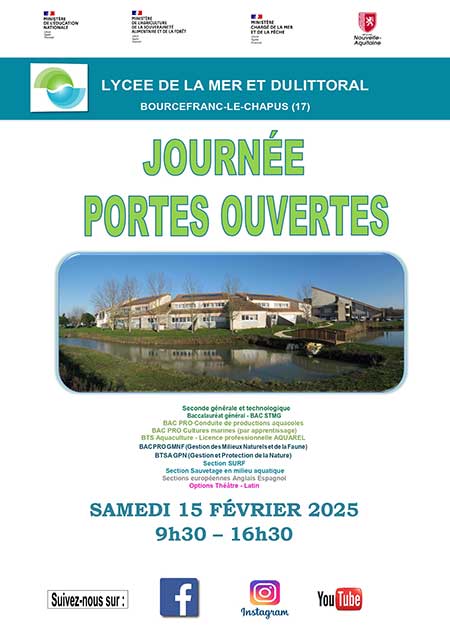 journée portes ouvertes 15 février 2025 lycée de la mer et du littoral